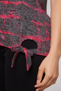 Damen CAMP DAVID & SOCCX Ausbrenner-Shirt mit Pailletten-Logo pinky red