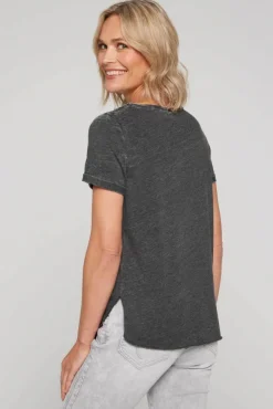 Damen CAMP DAVID & SOCCX Ausbrenner-T-Shirt mit Frontprint