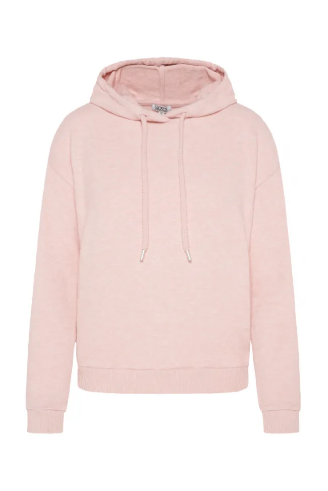 Damen CAMP DAVID & SOCCX Basic Hoodie aus Flauschstrick rose blush