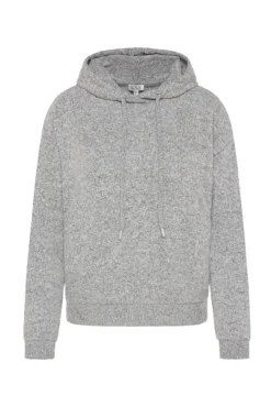 Damen CAMP DAVID & SOCCX Basic Hoodie aus Flauschstrick grey melange
