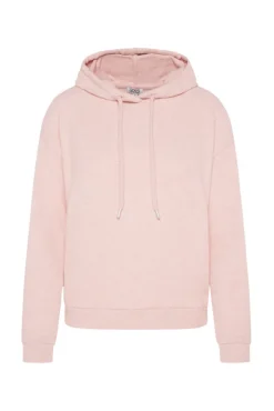 Damen CAMP DAVID & SOCCX Basic Hoodie aus Flauschstrick rose blush
