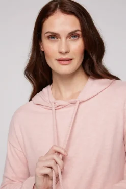 Damen CAMP DAVID & SOCCX Basic Hoodie aus Flauschstrick rose blush