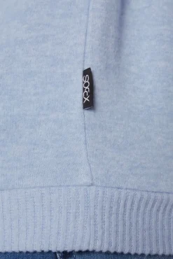 Damen CAMP DAVID & SOCCX Basic Hoodie aus Flauschstrick cool blue