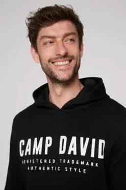 Herren CAMP DAVID & SOCCX Basic Hoodie mit Logo Print