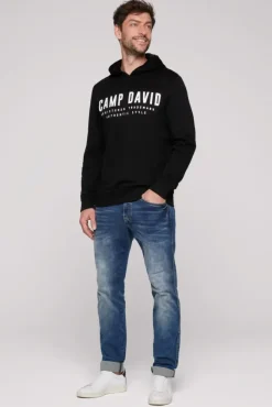 Herren CAMP DAVID & SOCCX Basic Hoodie mit Logo Print