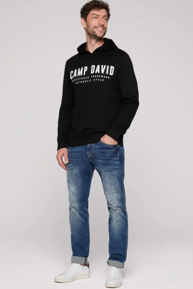 Herren CAMP DAVID & SOCCX Basic Hoodie mit Logo Print
