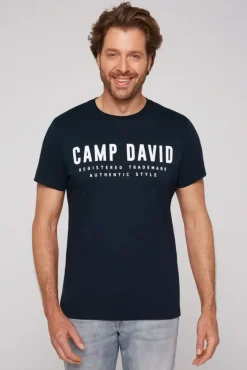 Herren CAMP DAVID & SOCCX Basic Logo T-Shirt blue navy