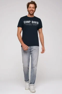 Herren CAMP DAVID & SOCCX Basic Logo T-Shirt blue navy