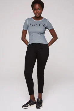 Damen CAMP DAVID & SOCCX Basic Logo T-Shirt Oil Dyed cold grey