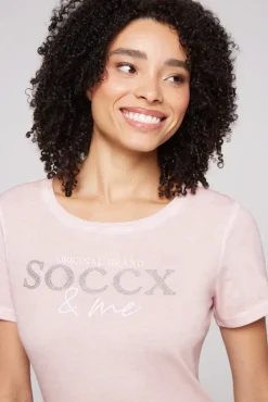 Damen CAMP DAVID & SOCCX Basic Logo T-Shirt Oil Dyed rose blush
