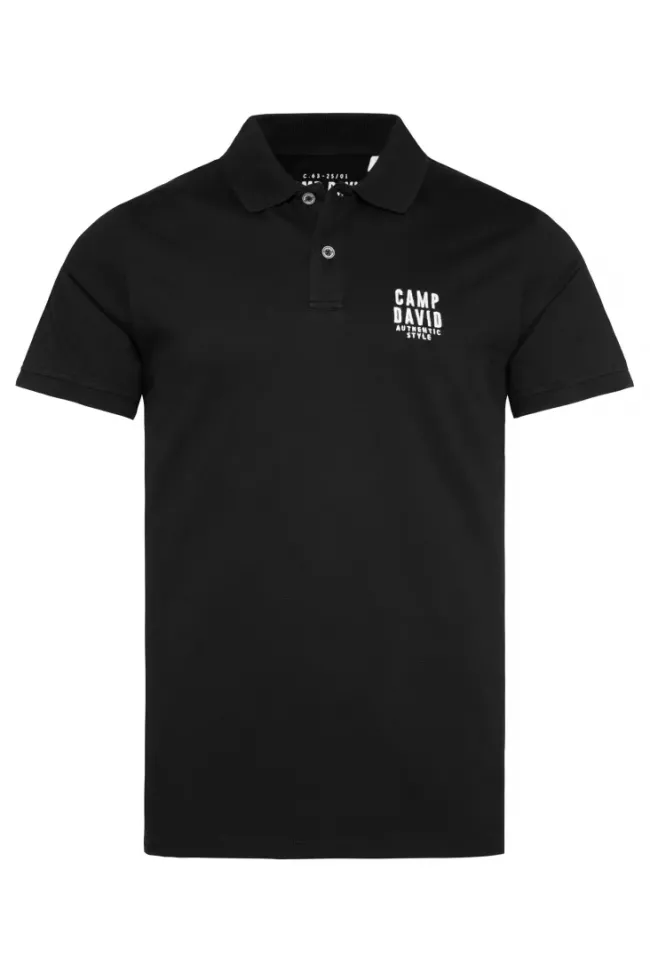 Herren CAMP DAVID & SOCCX Basic Pikee-Polo mit Logo-Stickerei