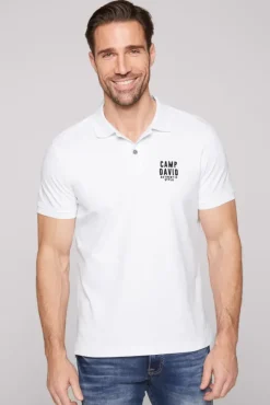 Herren CAMP DAVID & SOCCX Basic Pikee-Polo mit Logo-Stickerei