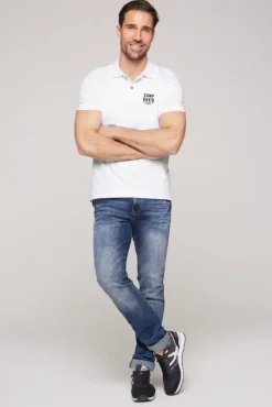 Herren CAMP DAVID & SOCCX Basic Pikee-Polo mit Logo-Stickerei