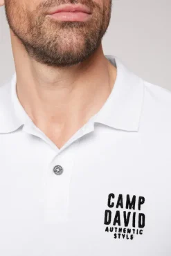 Herren CAMP DAVID & SOCCX Basic Pikee-Polo mit Logo-Stickerei