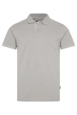 Herren CAMP DAVID & SOCCX Basic Pikee-Polo mit Trikotkragen polo grey