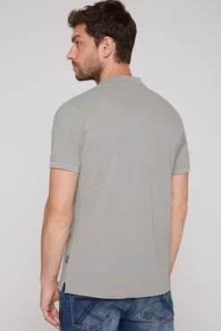 Herren CAMP DAVID & SOCCX Basic Pikee-Polo mit Trikotkragen polo grey