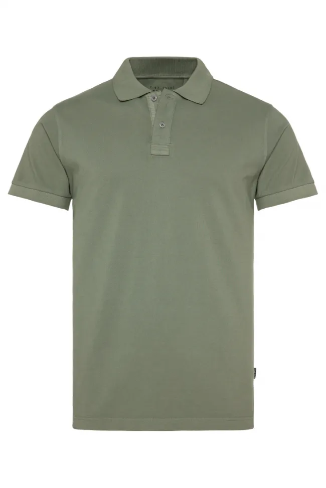 Herren CAMP DAVID & SOCCX Basic Pikee-Polo mit Trikotkragen green olive