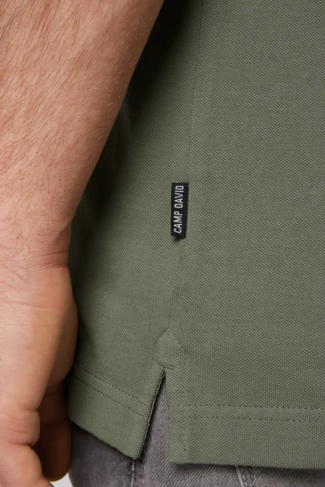 Herren CAMP DAVID & SOCCX Basic Pikee-Polo mit Trikotkragen green olive