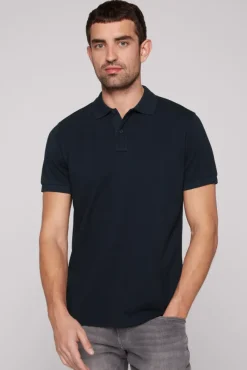 Herren CAMP DAVID & SOCCX Basic Pikee-Polo mit Trikotkragen blue navy