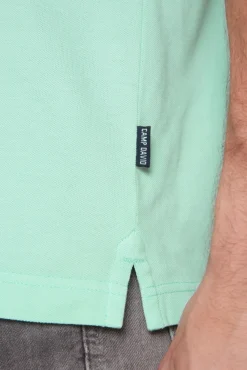 Herren CAMP DAVID & SOCCX Basic Pikee-Polo mit Trikotkragen sun aqua