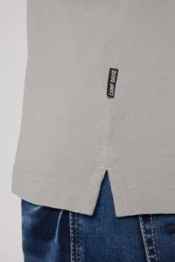 Herren CAMP DAVID & SOCCX Basic Pikee-Polo mit Trikotkragen polo grey