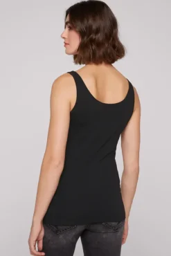 Damen CAMP DAVID & SOCCX Basic Top mit Mini Logo Print