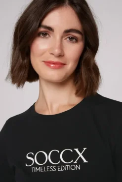 Damen CAMP DAVID & SOCCX Basic T-Shirt mit Logo Print