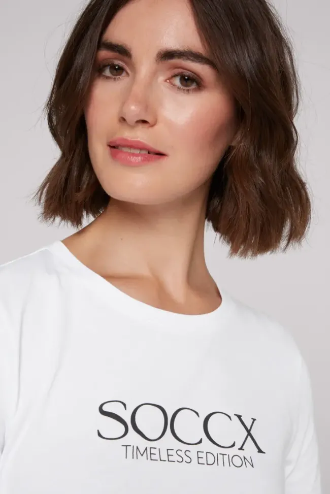 Damen CAMP DAVID & SOCCX Basic T-Shirt mit Logo Print