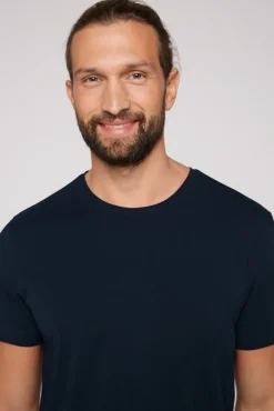 Herren CAMP DAVID & SOCCX Basic T-Shirt mit Rundhalsausschnitt, Doppelpack blue navy / blue navy