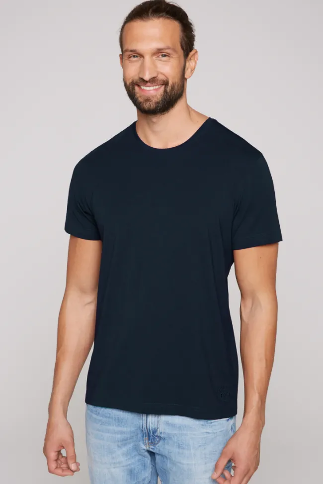 Herren CAMP DAVID & SOCCX Basic T-Shirt mit Rundhalsausschnitt, Doppelpack blue navy / blue navy