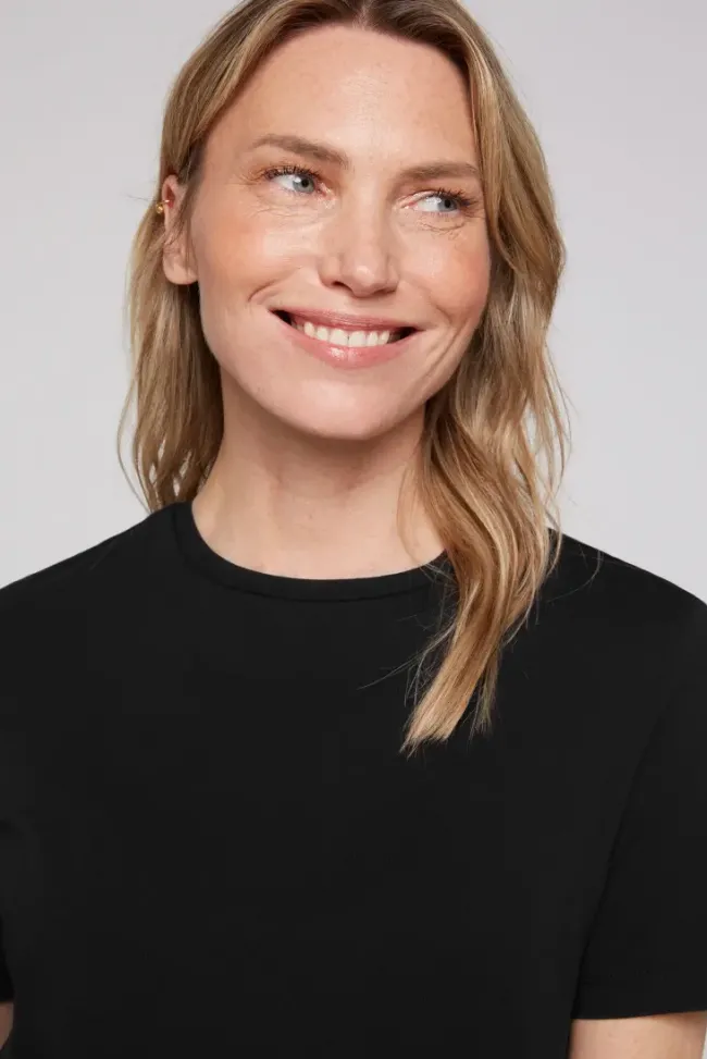 Damen CAMP DAVID & SOCCX Basic T-Shirt mit Rundhalsausschnitt