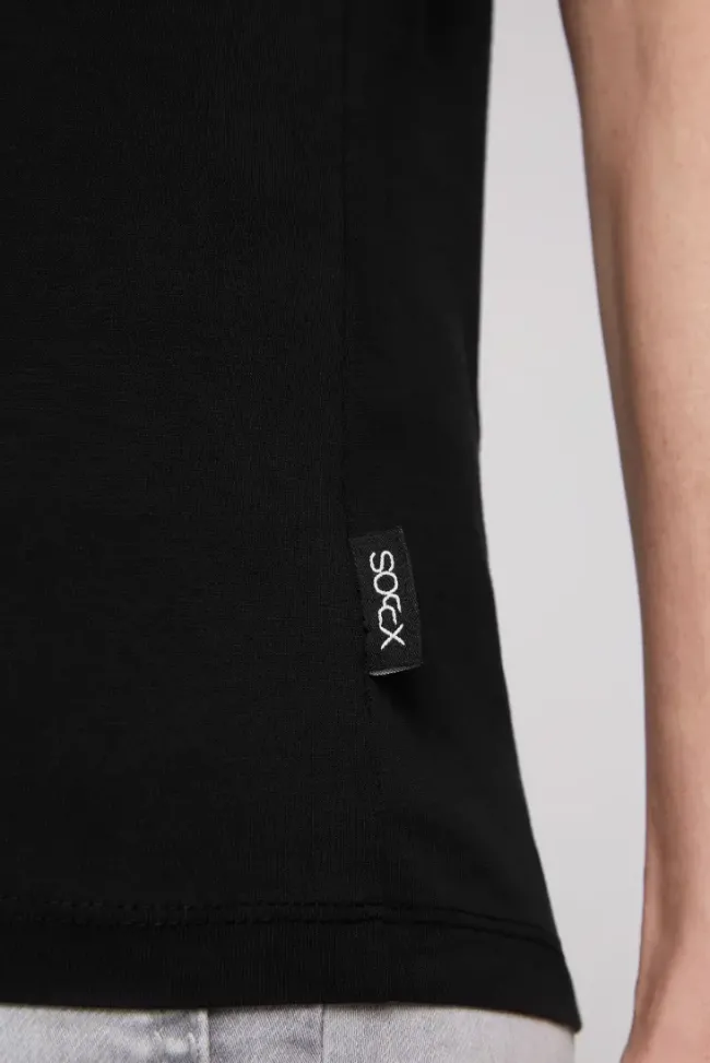 Damen CAMP DAVID & SOCCX Basic T-Shirt mit Rundhalsausschnitt