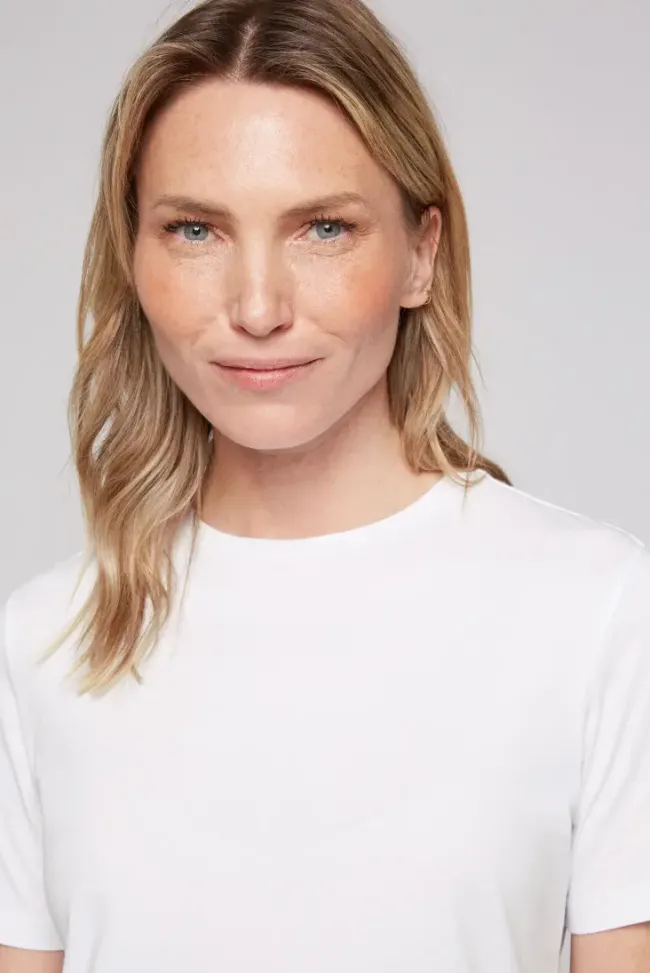 Damen CAMP DAVID & SOCCX Basic T-Shirt mit Rundhalsausschnitt