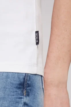 Damen CAMP DAVID & SOCCX Basic T-Shirt mit Rundhalsausschnitt