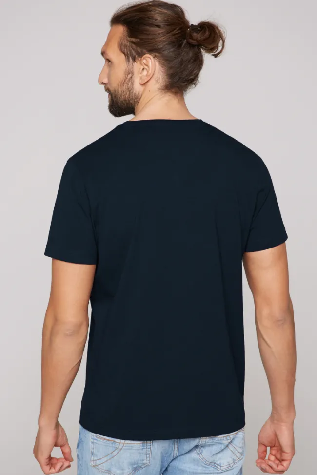 Herren CAMP DAVID & SOCCX Basic T-Shirt mit V-Neck, Doppelpack blue navy / blue navy