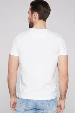 Herren CAMP DAVID & SOCCX Basic T-Shirt mit V-Neck, Doppelpack optic white / optic white