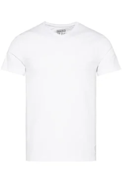 Herren CAMP DAVID & SOCCX Basic T-Shirt mit V-Neck, Doppelpack optic white / optic white