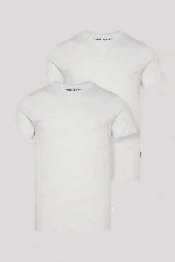 Herren CAMP DAVID & SOCCX Basic T-Shirt Rundhals 2er-Pack grey melange