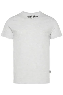 Herren CAMP DAVID & SOCCX Basic T-Shirt V-Neck 2er-Pack grey melange