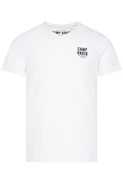 Herren CAMP DAVID & SOCCX Basic T-Shirt V-Neck mit Logo Print