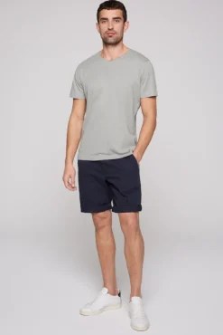 Herren CAMP DAVID & SOCCX Basic T-Shirt V-Neck mit Used-Kante polo grey