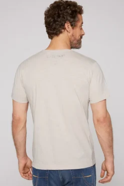 Herren CAMP DAVID & SOCCX Basic T-Shirt V-Neck mit Used-Kante light cappuccino