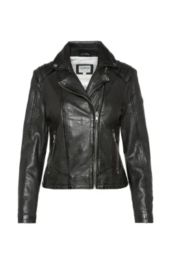 Damen CAMP DAVID & SOCCX Bikerjacke aus Leder im Vintage Look