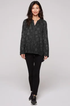 Damen CAMP DAVID & SOCCX Bluse Oil Dyed mit Intarsia-Muster