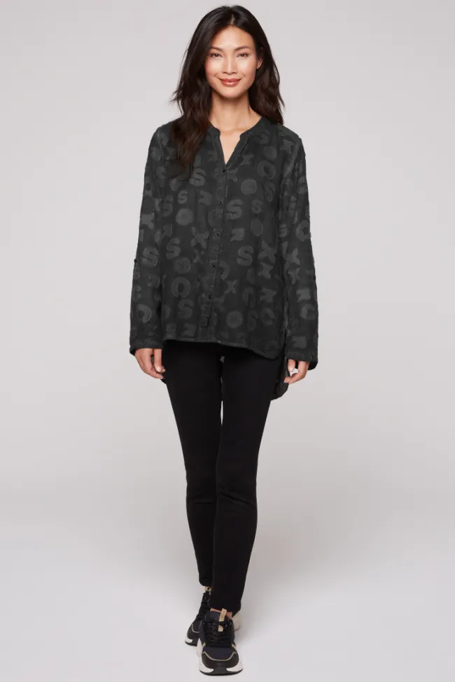 Damen CAMP DAVID & SOCCX Bluse Oil Dyed mit Intarsia-Muster