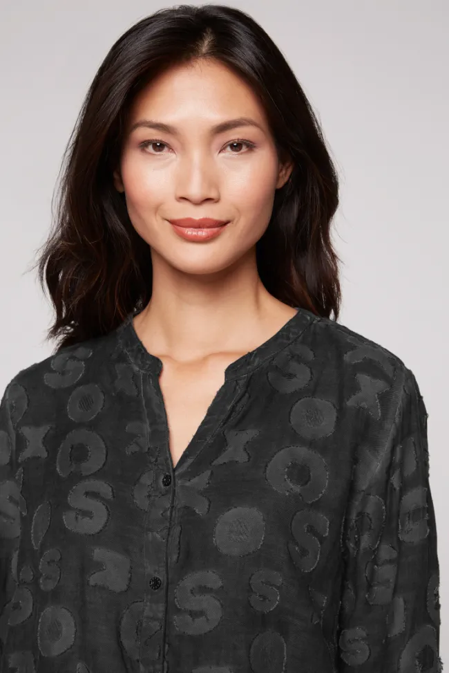 Damen CAMP DAVID & SOCCX Bluse Oil Dyed mit Intarsia-Muster