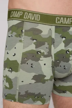 Herren CAMP DAVID & SOCCX Boxershorts mit All Over Print, 2er-Pack desert / light khaki