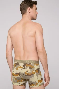 Herren CAMP DAVID & SOCCX Boxershorts mit All Over Print, 2er-Pack desert / light khaki