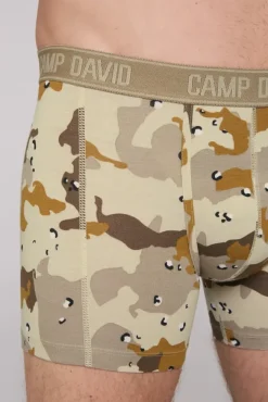 Herren CAMP DAVID & SOCCX Boxershorts mit All Over Print, 2er-Pack desert / light khaki