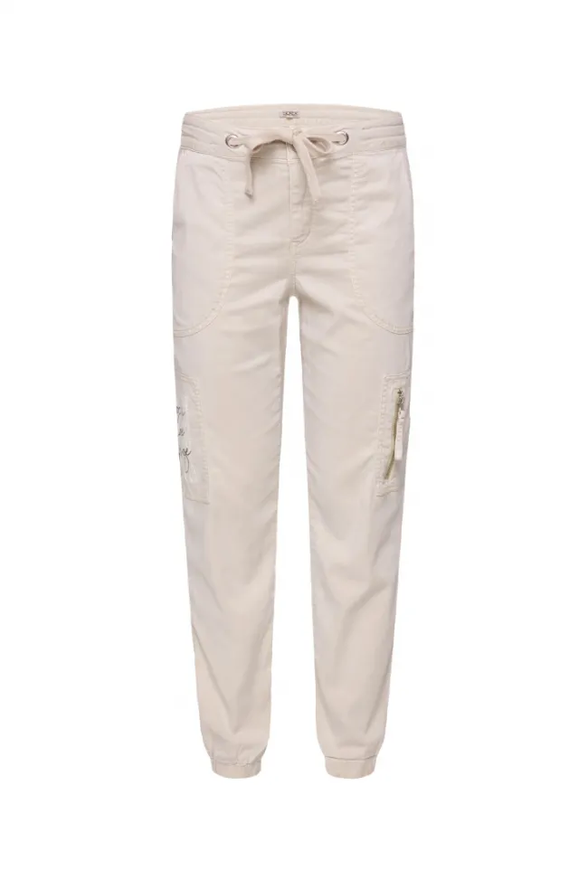 Damen CAMP DAVID & SOCCX Cargohose mit Print Artwork stone beige